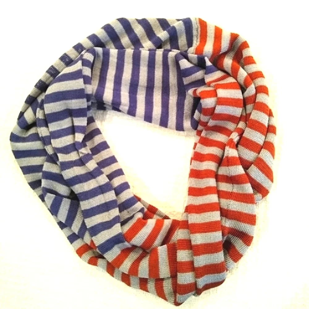 LOFT Orange and Blue Infinity Scarf NWT
